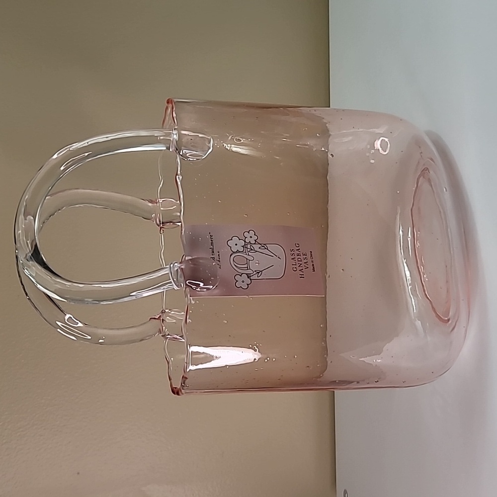 Cupcakes & Cashmere Pink Glass Handbag Vase